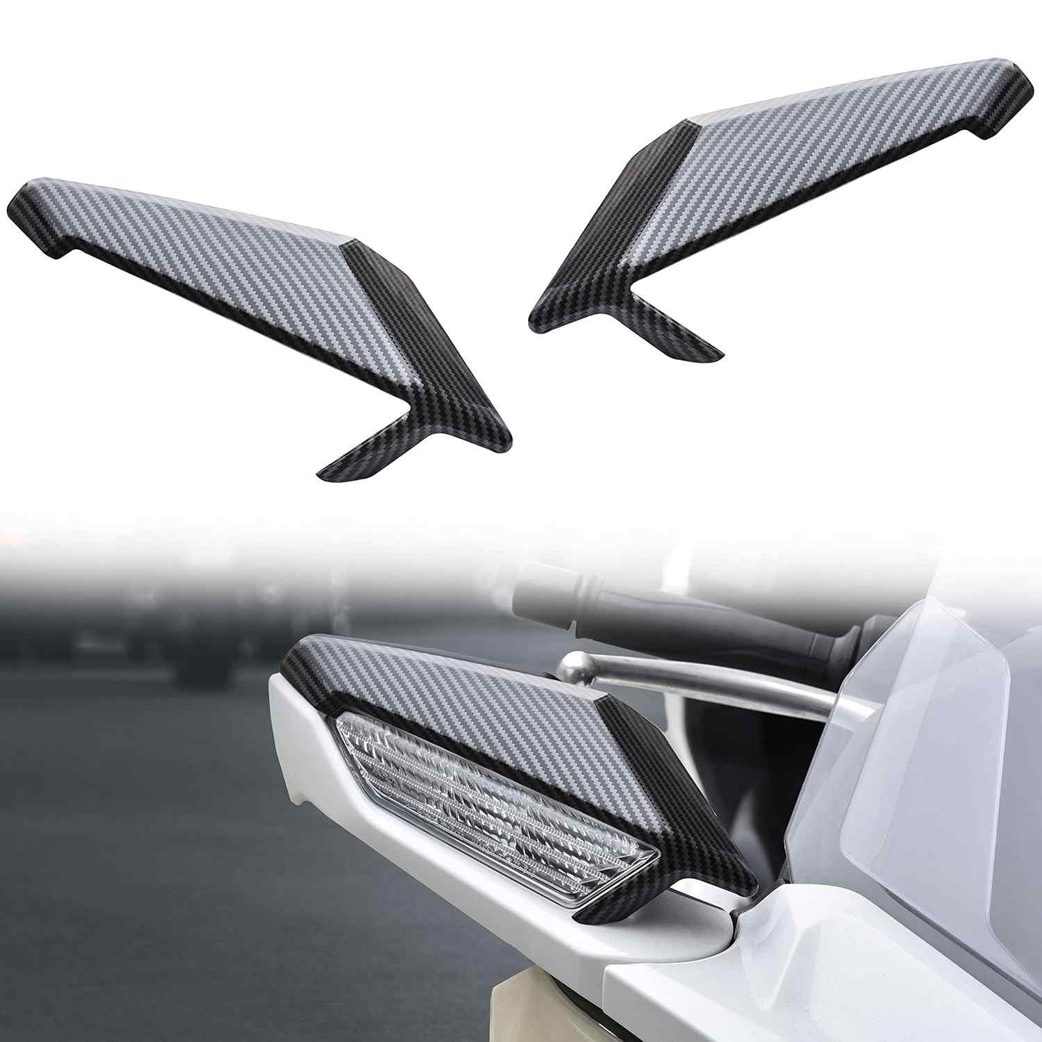 Capas de Acabamento Fibra de Carbono para Espelho Retrovisor Honda Gold Wing GL1800 (2018-2020)