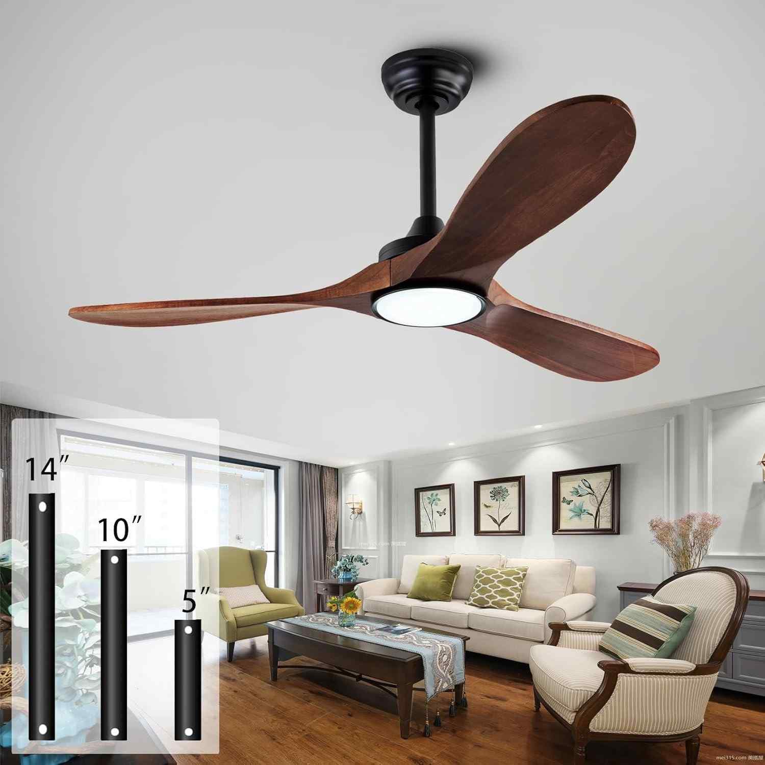 Ventilador de Teto 106cm com Luz LED e Controle Remoto | Motor Silencioso DC Reversível