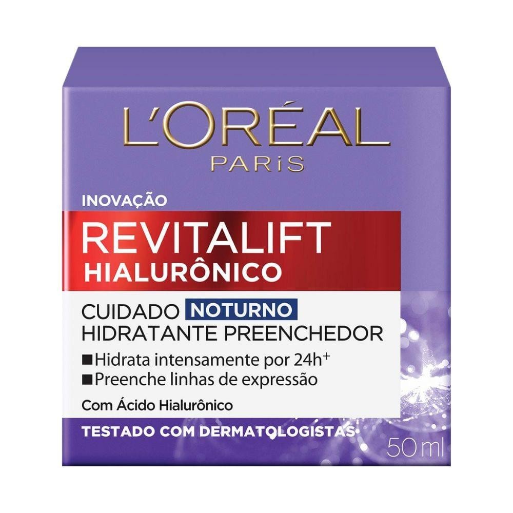 Revitalift Hialurônico Noturno: Hidratação 24h