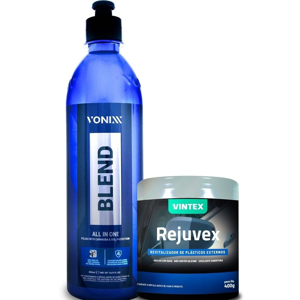 Kit Polidor Blend All In One Vonixx + Revitalizador Rejuvex Vintex: Brilho e Proteção para seu Veículo