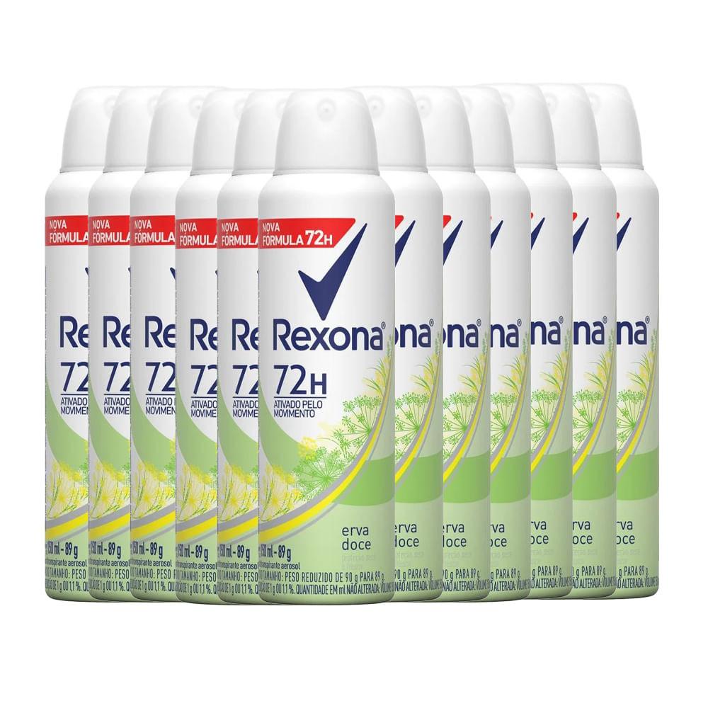 Rexona Erva Doce: Kit 12 Desodorantes Femininos