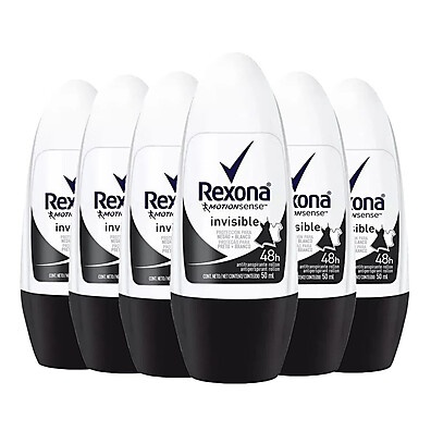 Rexona Invisible Feminino 50ml – Kit com 6 Unidades