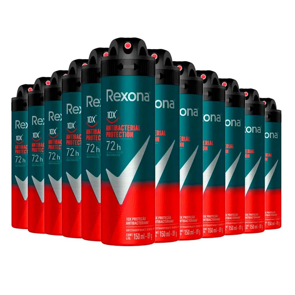 Rexona Men Antibacterial: Kit 12 Desodorantes