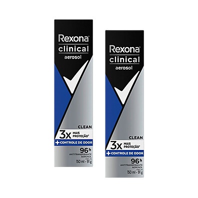 Rexona Men Clinical Clean Aerosol – 96h de Proteção Intensa