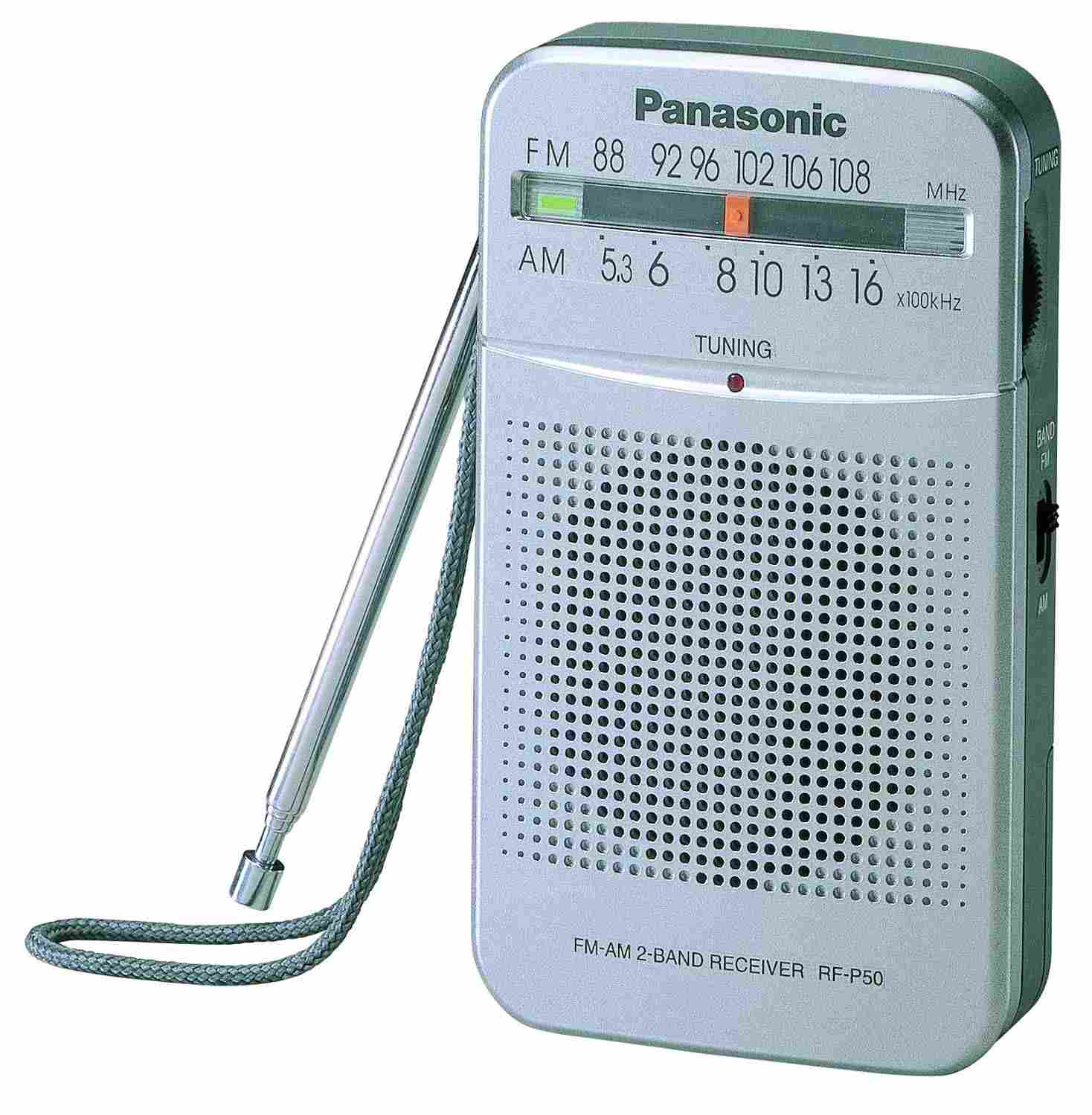 Rádio de Bolso Panasonic AM/FM RF-P50: Sua Música e Notícias em Qualquer Lugar!