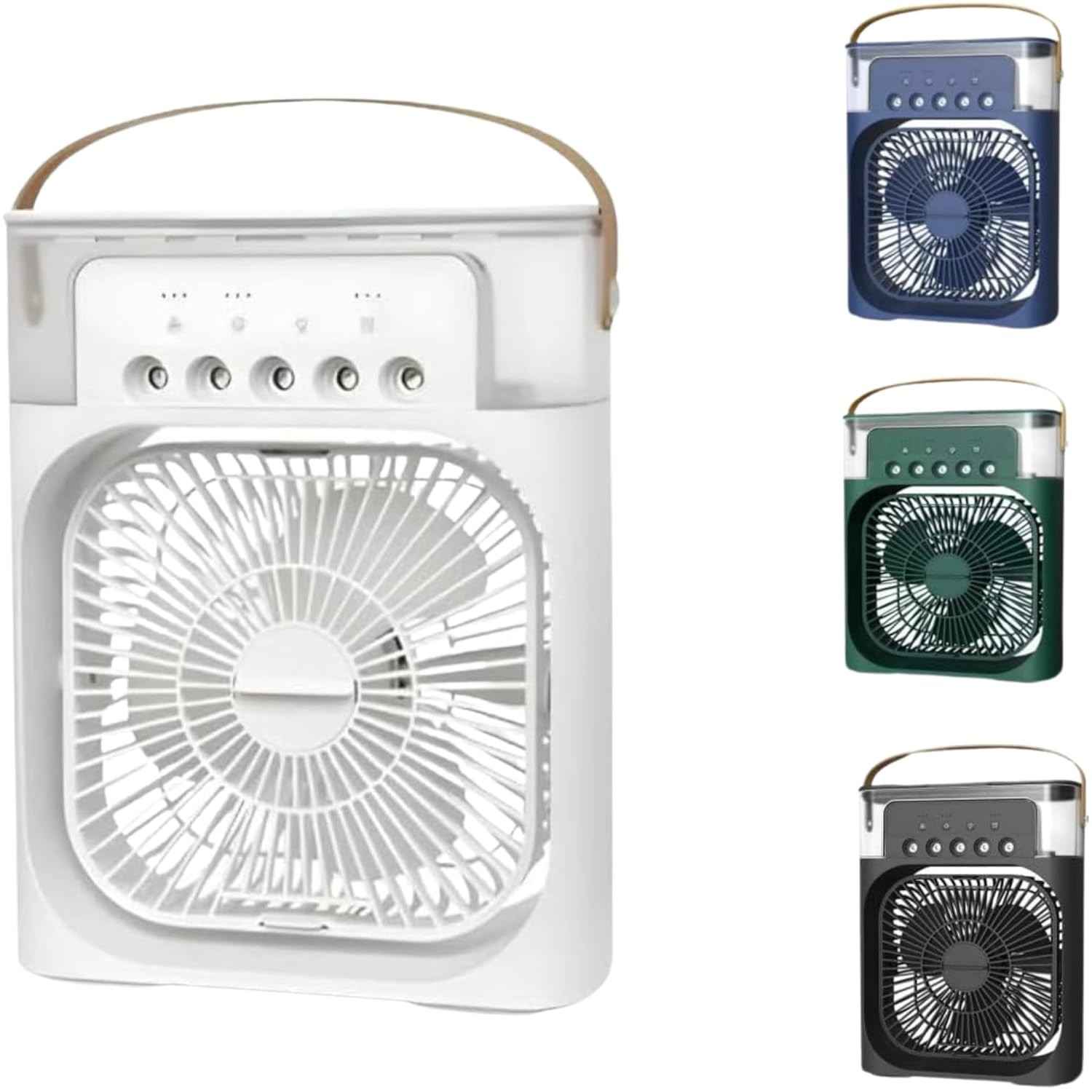 Ventilador Portátil com Umidificador e LED RGB - 3 Velocidades, USB, Bivolt