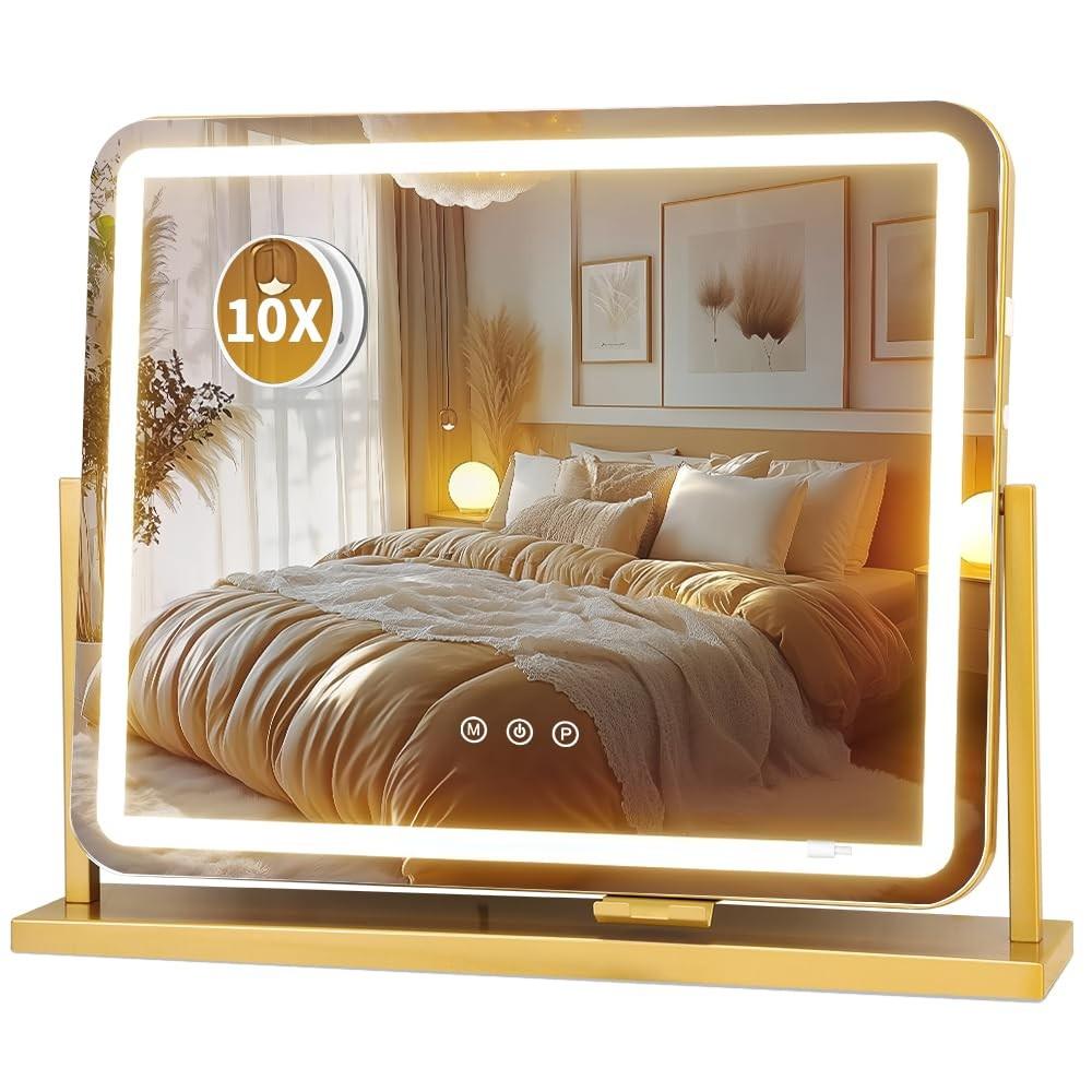 Espelho de Maquilhagem Iluminado com LED RGB Touch Screen - Design Moderno e Versátil
