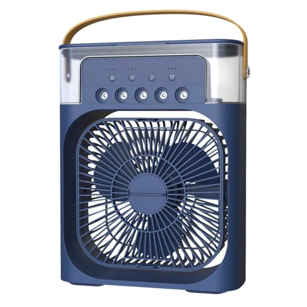 Mini Ventilador Climatizador Umidificador Portátil com LED RGB e 3 Velocidades - Refresque seu Ambiente