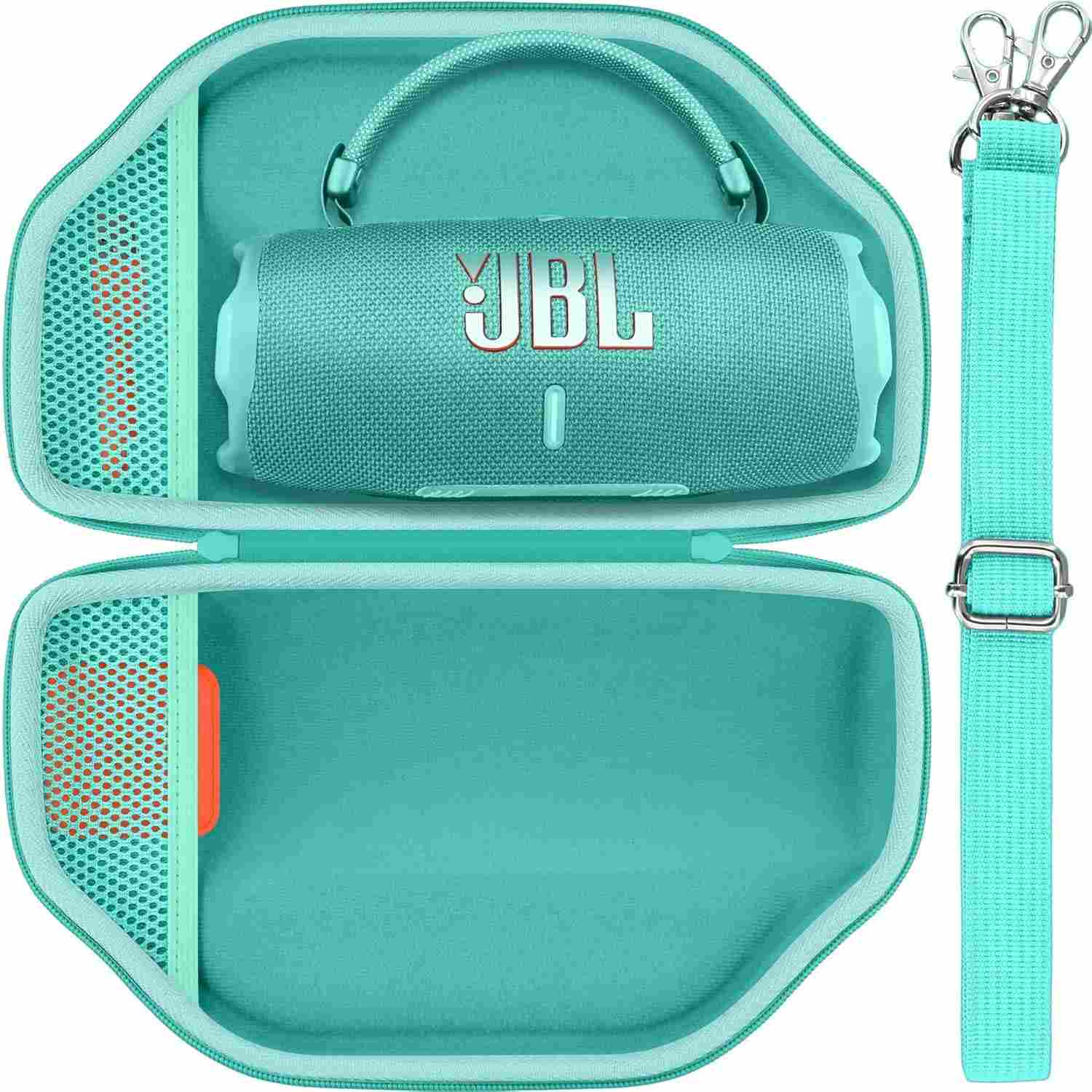 Capa Rígida Baval para JBL Charge 6/5: Proteção Premium e Portabilidade Total (Azul Petróleo)