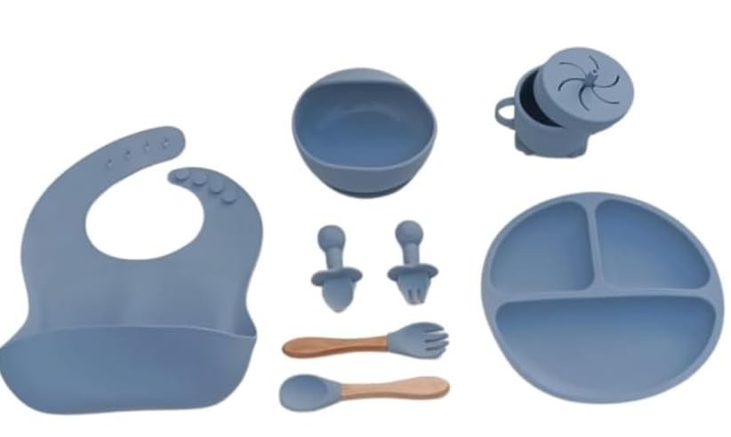 Kit Bebê em Plástico Rígido com 8 Peças - Seguro, Prático e Divertido para Refeições