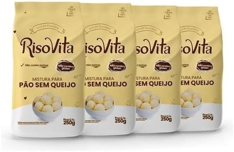 Pão Sem Queijo Sem Glúten E Lactose Risovita 250g 4 Unidades