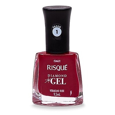 Risqué Diamond Gel Vermelho Rubi: Unhas Impecáveis!