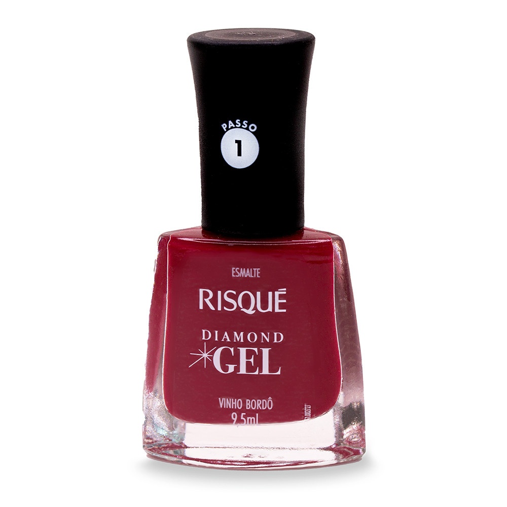 Risqué Diamond Gel Vinho Bordô: Unhas Impecáveis!