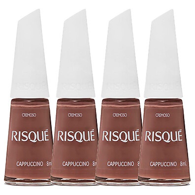 Risqué Nudes: Kit 4 Esmaltes Cor Cappuccino 8ml
