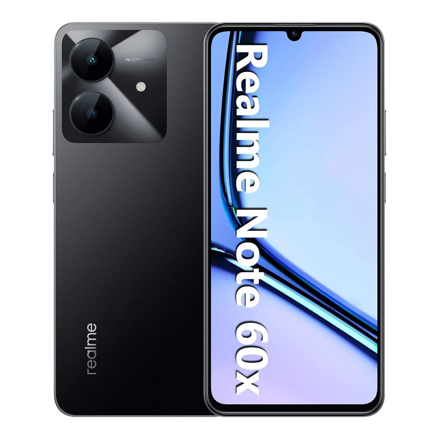 Smartphone Realme Note 60x RMX3938: 64GB, 3GB RAM, Bateria 5000mAh e Tela 90Hz - Preto