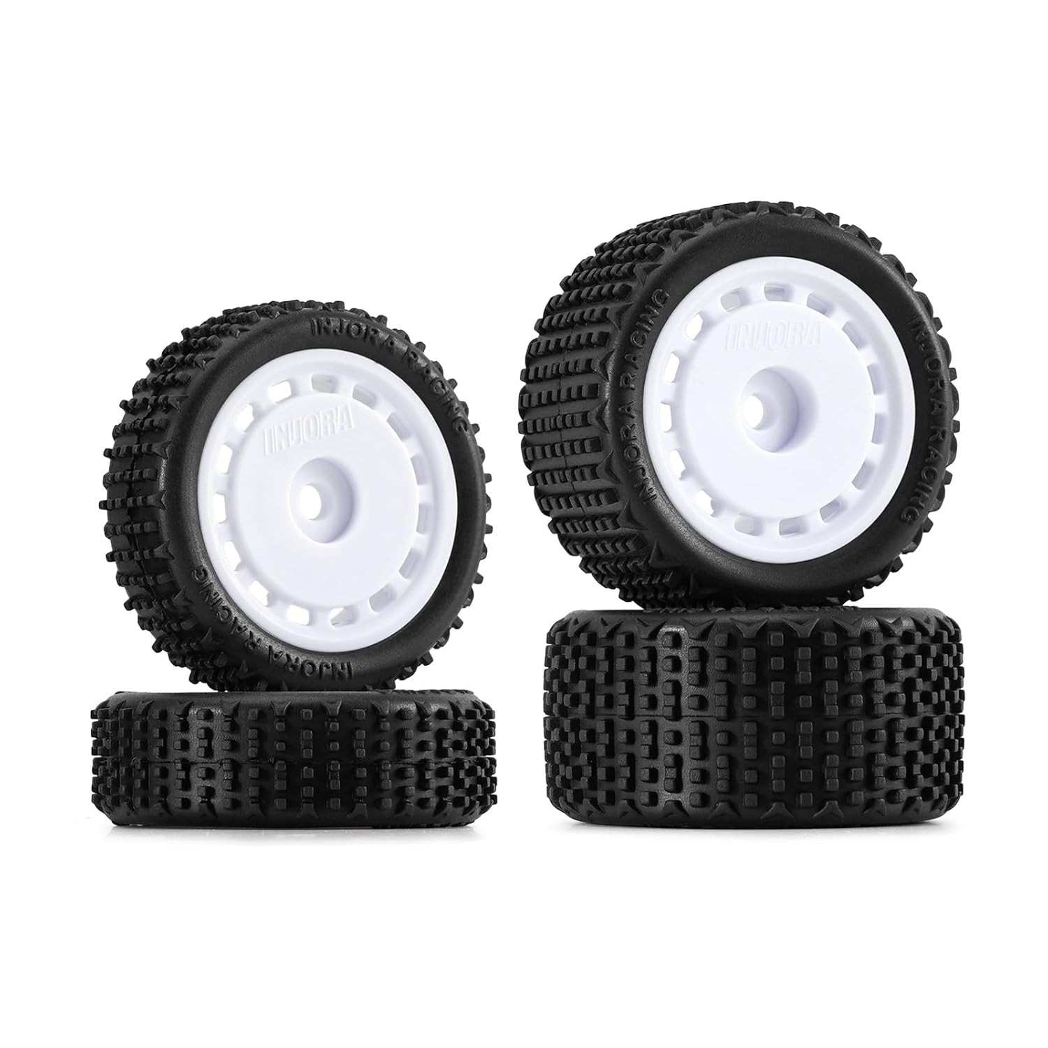 Pneus e Rodas INJORA Pré-Montados para Losi Micro-B 1/24 - Tração e Estilo Off-Road!