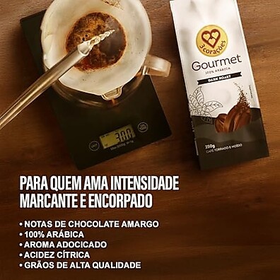 Café 3 Corações Gourmet Dark Roast 250g: Intensidade e Sabor