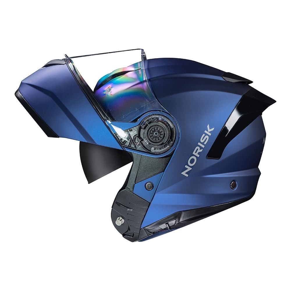 Capacete Norisk Force 2 Azul Fosco Robocop: Segurança e Estilo com Viseira Transparente
