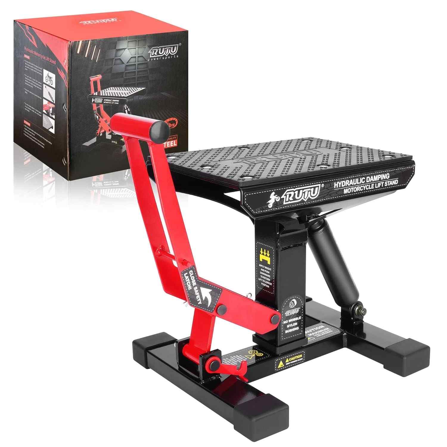 RUTU Elevador Hidráulico para Motos e Quadriciclos - Suporte Robusto 453kg para Manutenção