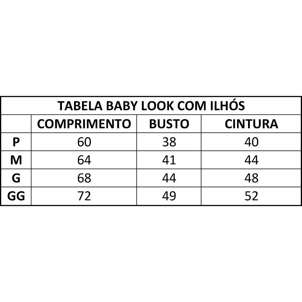 Baby Look Feminina com Ilhós e Estampas de Rock
