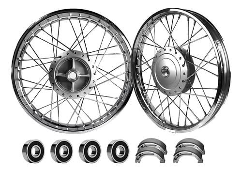 Kit Roda Completa Cg Fan Titan 150 Tambor 4mm + Rolamentos e Lona de Freio