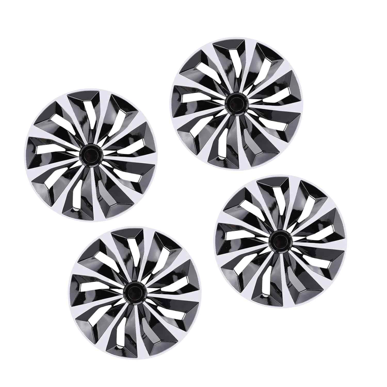 GOTOTOP 4pcs de 14 Polegadas Tampa de Roda de Cuba, Tampa Roda Snap No R14 Hubcaps Conjunto Universal for Cars Trucks SUV (Preto prateado)