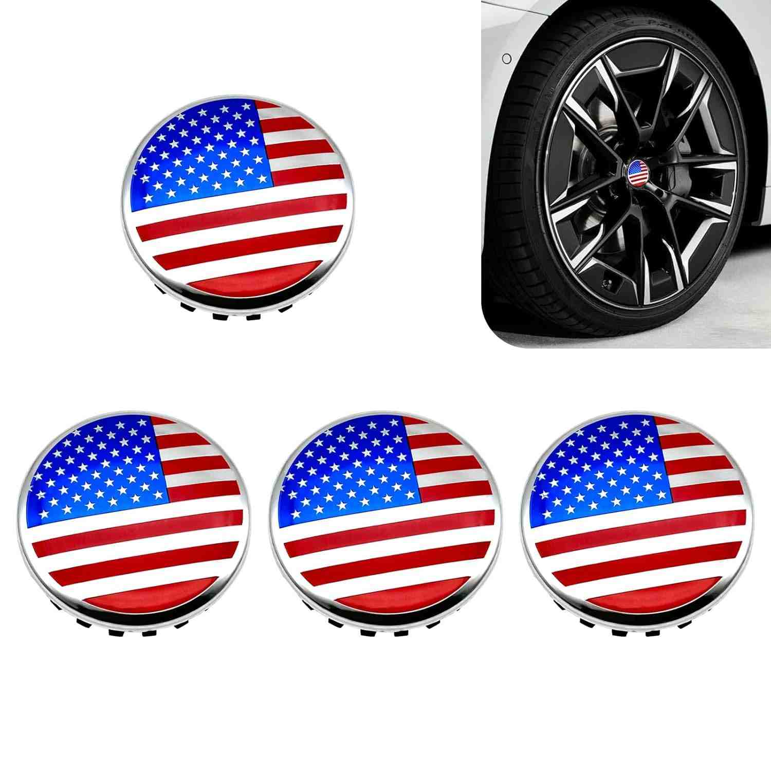 4 peças Chevy 83 mm tampas de centro de roda preta, tampa de cubo da bandeira americana, OE #22837060 9596403 88963143 23480948 19333202 20942033 19301593 para a maioria das picapes Chevy e GM