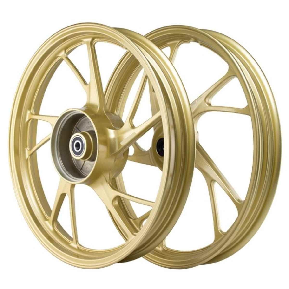 Roda Rodão Magna Par Liga Leve Dourada Titan 150 160 ESD Freio a Disco - Estilo e Performance!