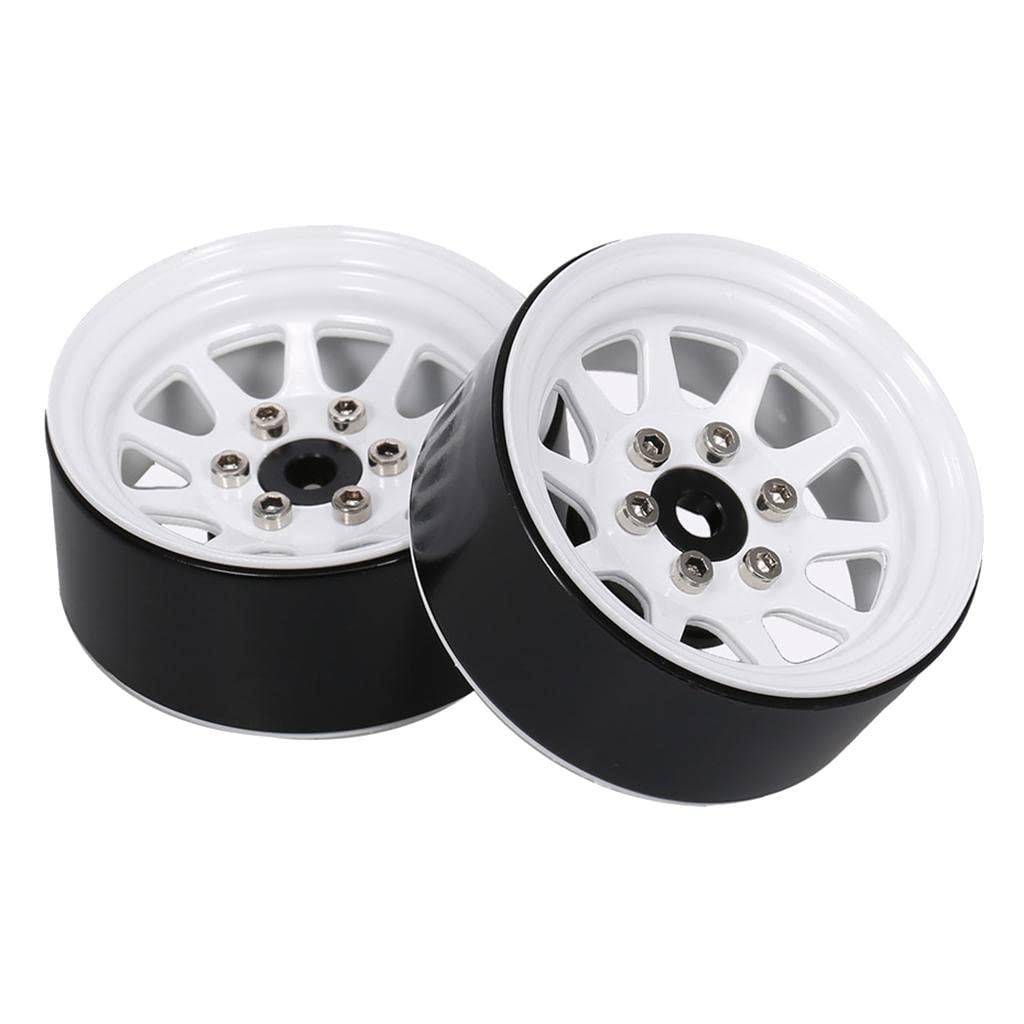 Rodas de Metal 54mm Brancas para Carros RC 1/10 On-Road e Drift (2 Peças)