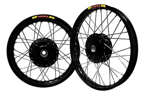Jogo de Rodas Aro 17 Alumínio Preto para Honda Pop 100/110i com Raios Inox - Design Moderno e Durabilidade
