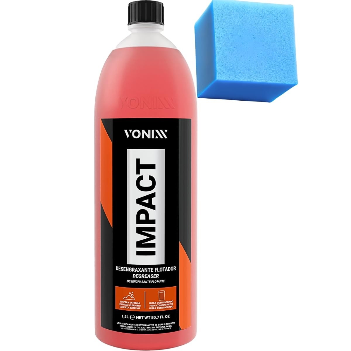 Impact Vonixx: Limpador Multiação Pré-Lavagem Extrema para Motor e Caixa de Rodas (1.5L, 3L, 5L)