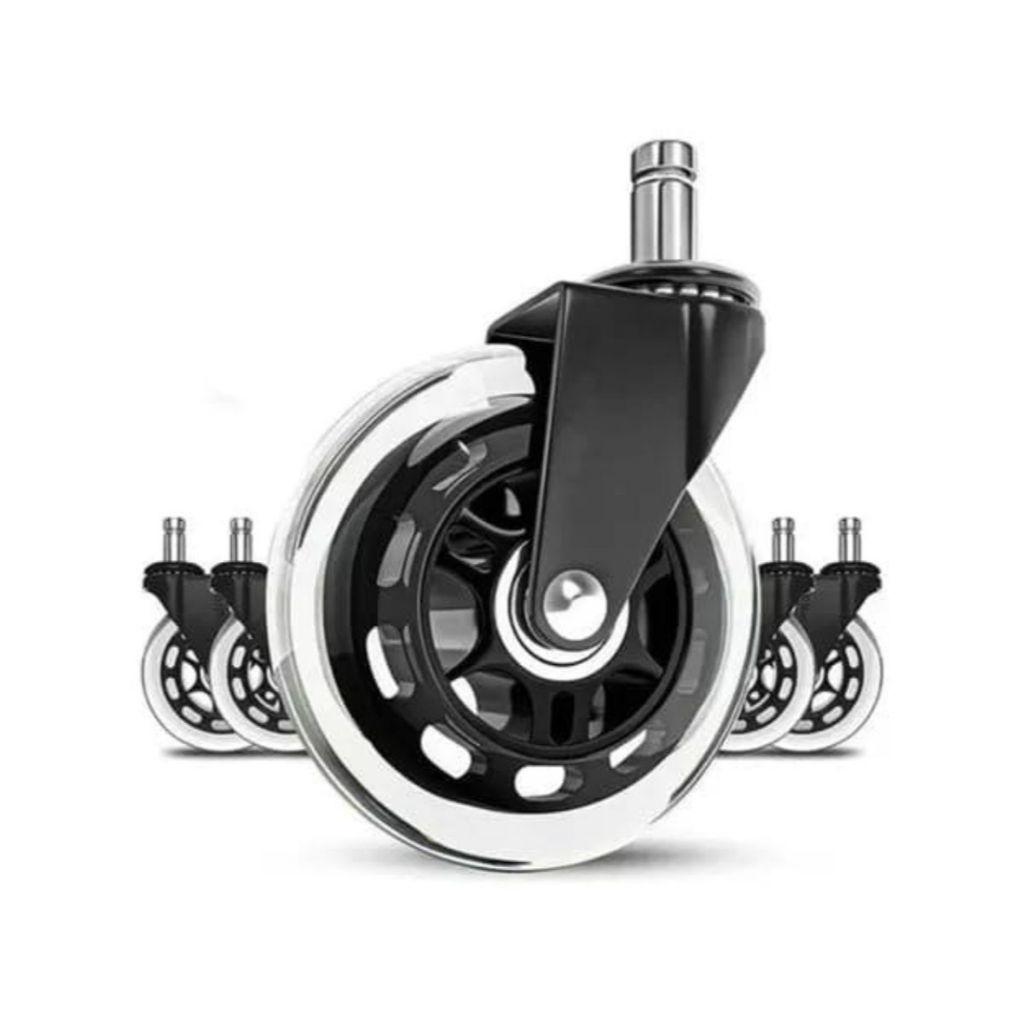 Rodas Anti-Risco Universal 75mm para Cadeira de Escritório e Gamer Luvinco