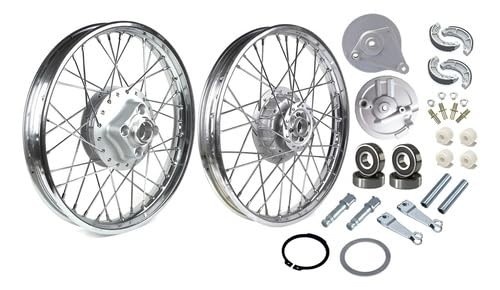 Kit Completo Aro Roda Raio 4mm CG 125 até 1999: Rodas Montadas + Peças Essenciais