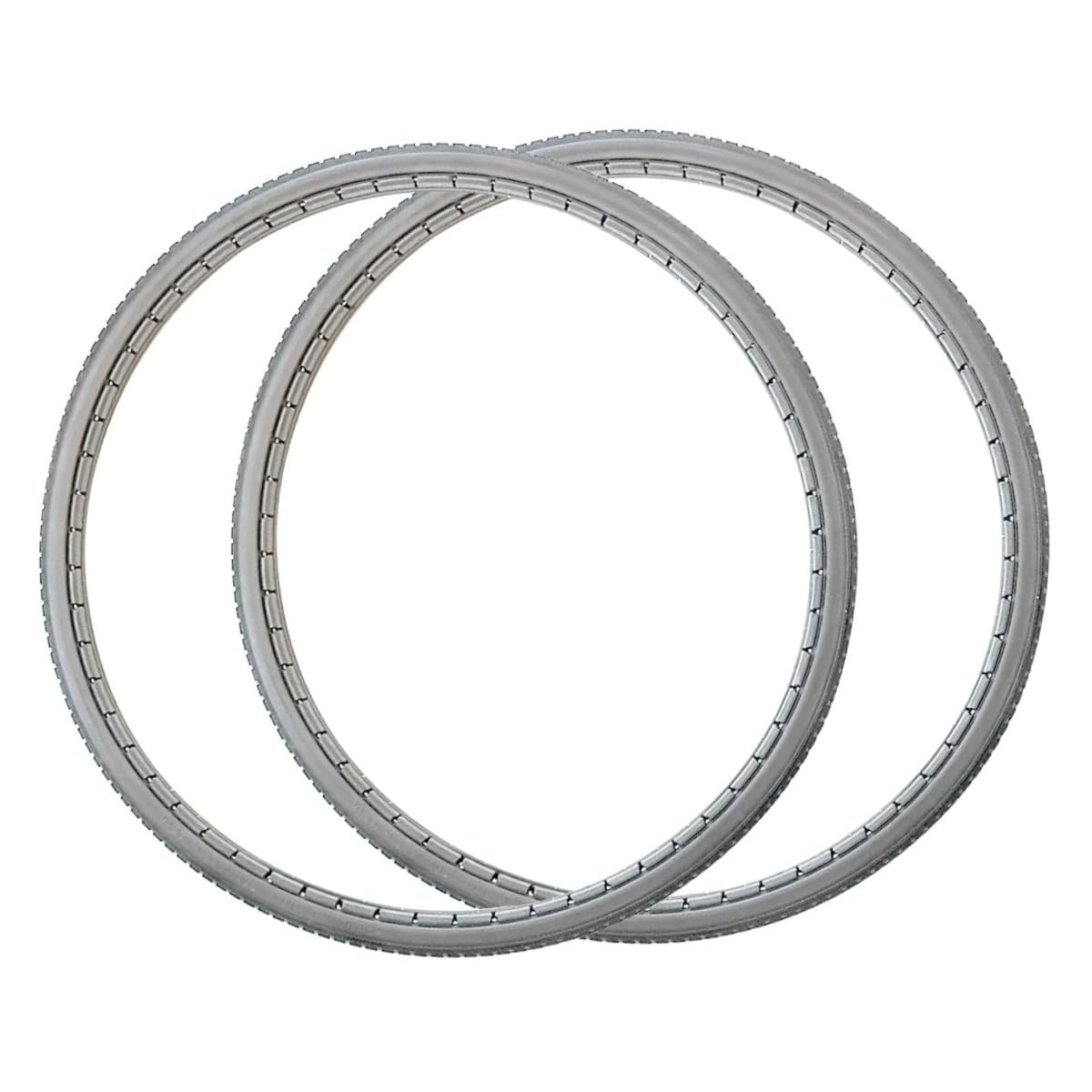Par de Pneus Maciços 24x1 3/8 Cinza para Cadeira de Rodas - Antifuro e Duráveis