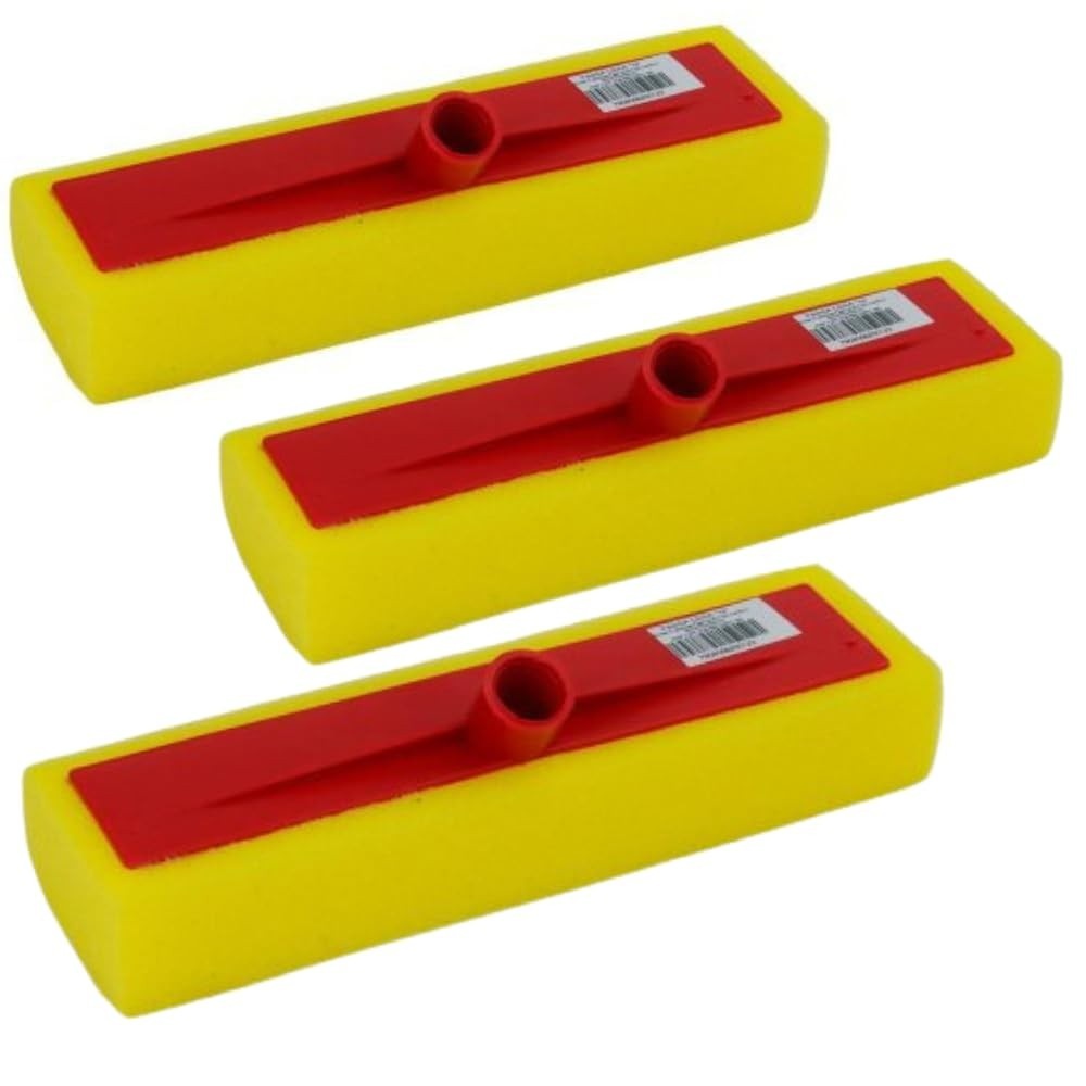 Kit com 3 Esponjas Multiuso para Rodo 26x7cm - Espuma Macia para Aplicação de Cera e Limpeza