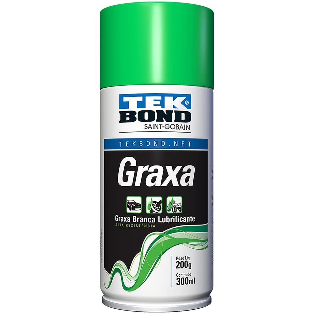 Tekspray Graxa Branca 200g/300ml - Lubrificação Profissional para Correntes e Rolamentos