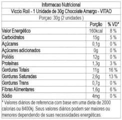 VICCIO ROLL ZERO CHOCOLATE AMARGO 30G