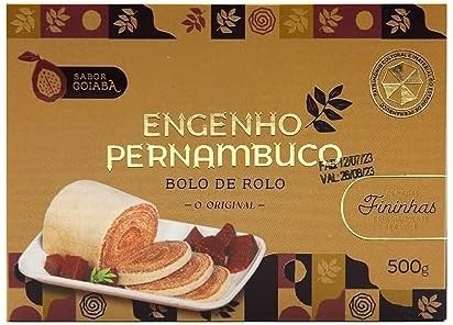 Bolo de Rolo Recheado de Goiabada Engenho Pernambuco 500g