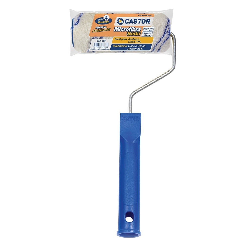 Rolo de Pintura Castor: Seda Microfibra para Acabamento Impecável