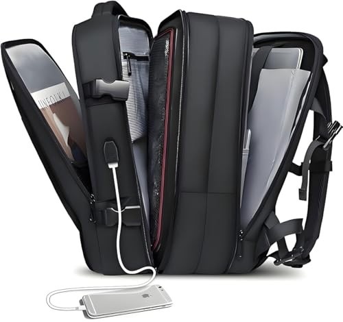Romantic Crown Mochila de Viagem Expansivel Masculina Feminina, Mochila Para Notebook Executiva Impermeável Reforçada Cabo USB, Trabalho, Escola, Viagens