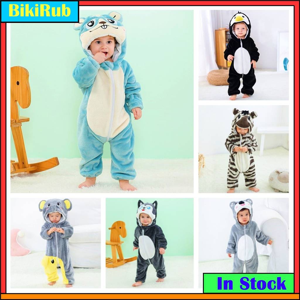 Romper Infantil Cartoon Aconchegante – Estilo Pinguim, Elefante e Husky