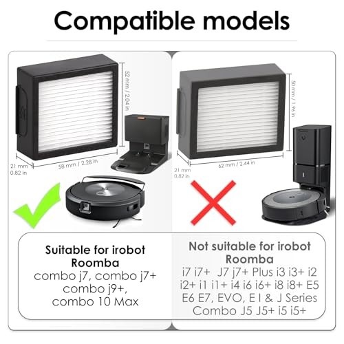 Filtros HEPA para iRobot Roomba Combo J7+/J9+/10 Max - Pacote com 4 Unidades