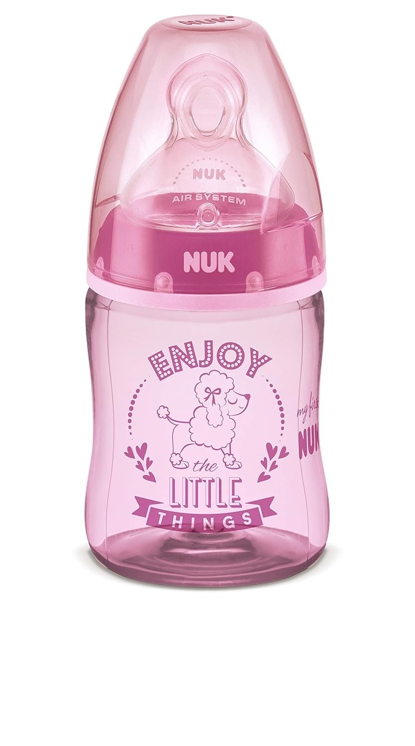 NUK Mamadeira My1St S1 - Rosa 150ml para Bebês com Bico Anatómico e Sistema Anticólico