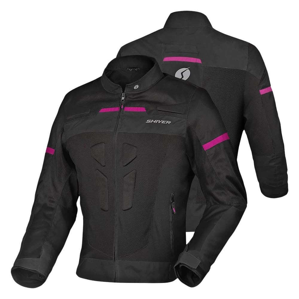 JAQUETA MOTOQUEIRO MOTOCILISTA VENT SHIVER FEMININA PRETO-ROSA TAM 3G