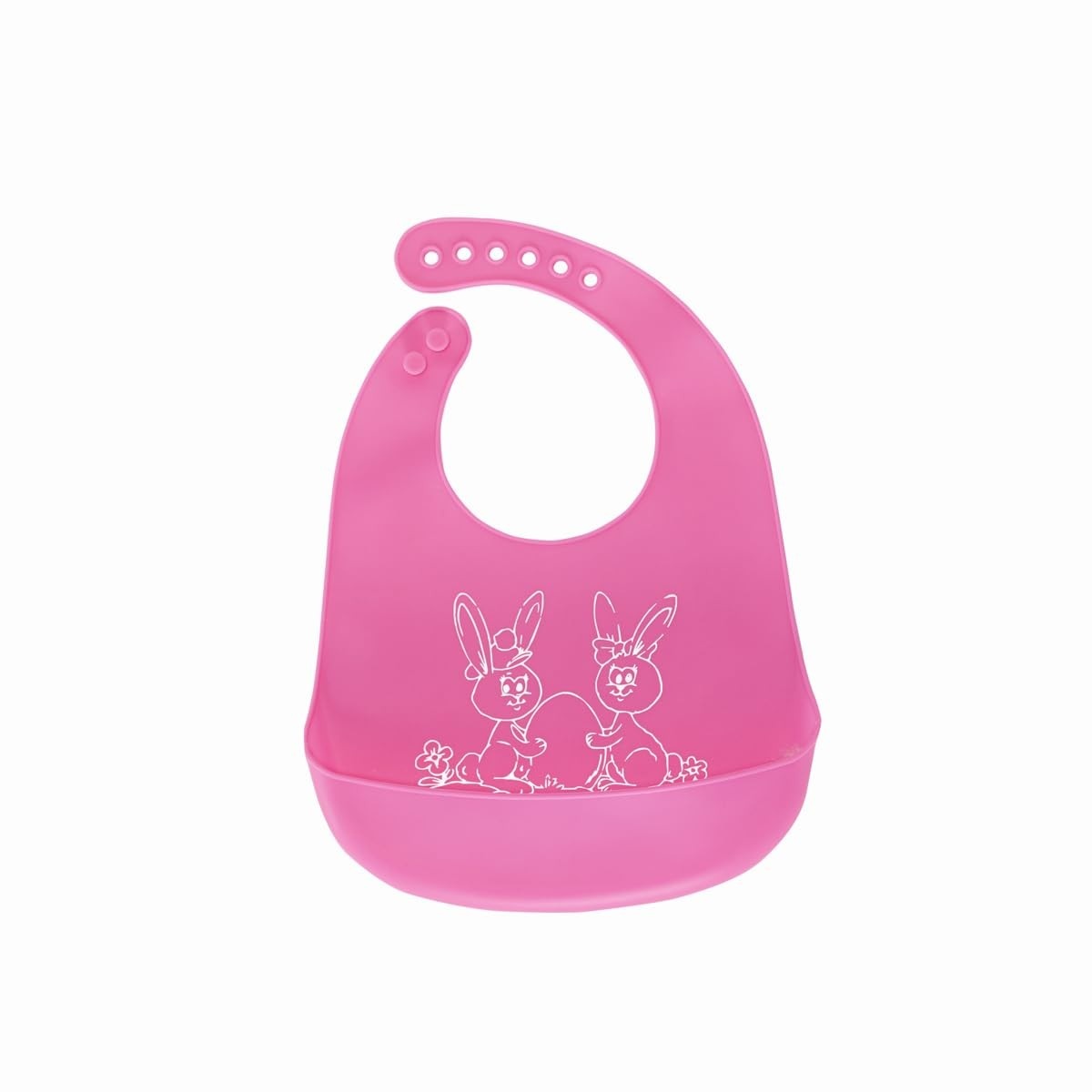 Babador Infantil de Silicone Pega Migalhas Ajustável (Rosa)