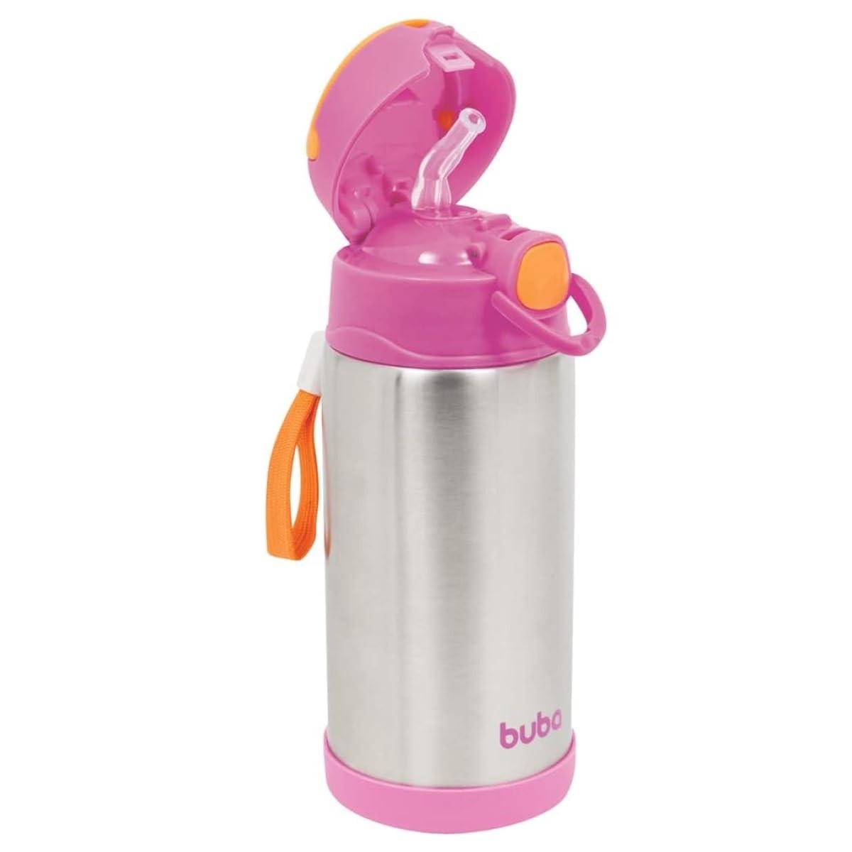 Buba Garrafa Térmica Rosa 400ml - Parede Dupla com Segurança e Estilo