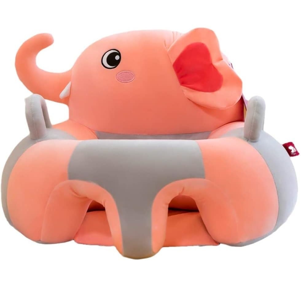 Assento para Bebê com Almofada de Apoio Postural - Elefante Rosa | Conforto e Segurança para Crianças