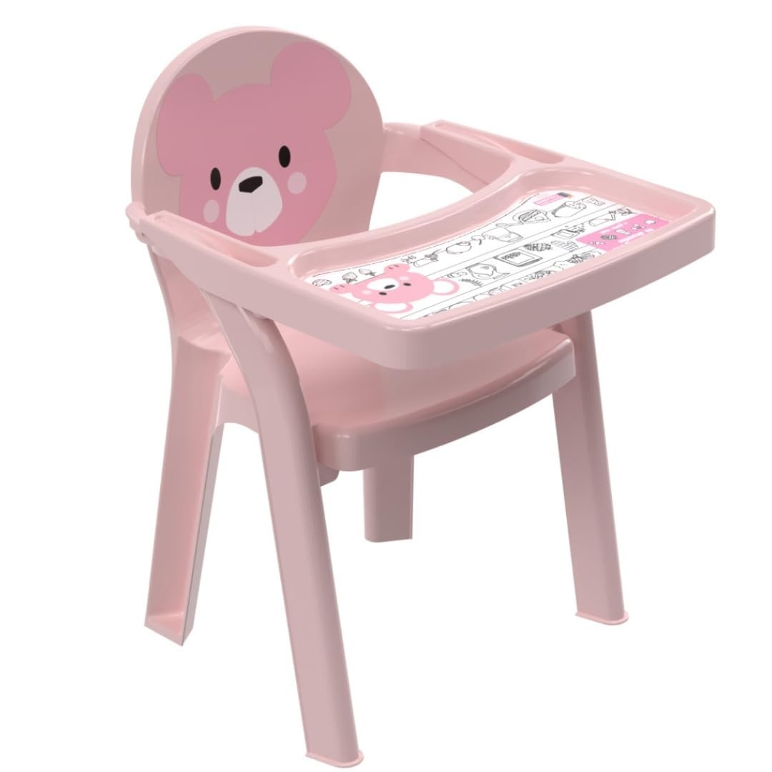 Poltrona Cadeirinha de Bebê Plasutil Infantil Rosa - Portátil com Bandeja para Colorir