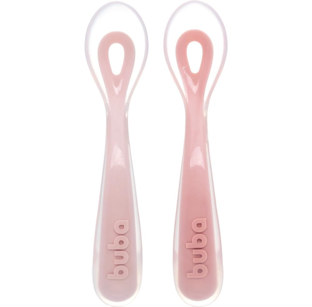 Buba Kit 2 Colheres em Silicone Fase 2 Rosa - Estágio de Autoalimentação