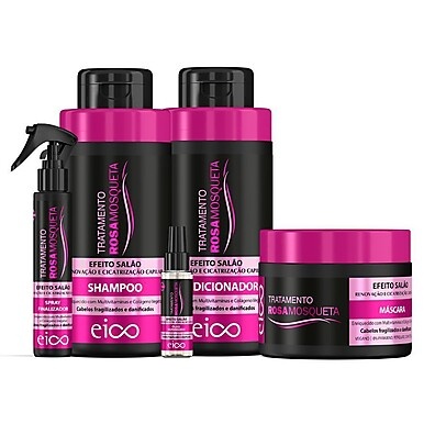 Rosa Mosqueta: Kit Completo para Cabelos Danificados
